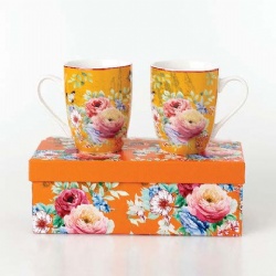 Set of 2 ceramic mugs with color box